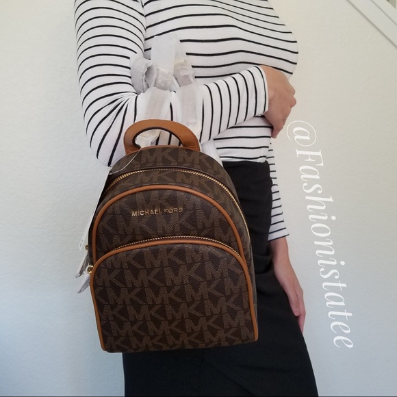 NWT MICHAEL KORS ABBEY BROWN ACORN BACKPACK XSMALL - Picture 3 of 8